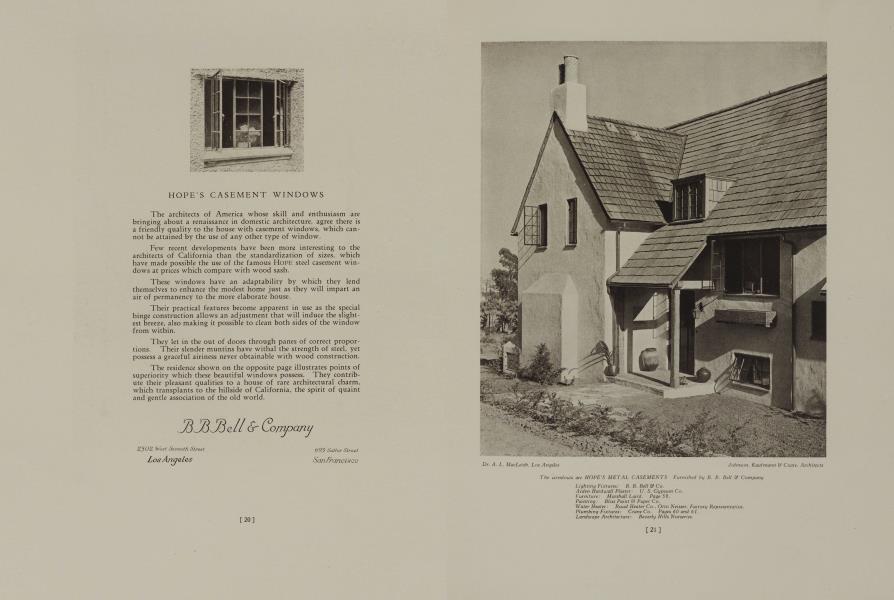 Dr. A. L. MacLeish, Los Angeles —
 Johnson, Kaufmann & Coate, Architects