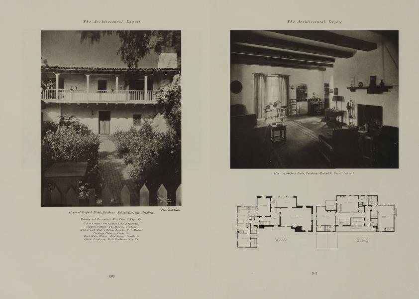 House of Stafford Bixby, Pasadena—Roland E. Coate, Architect ...