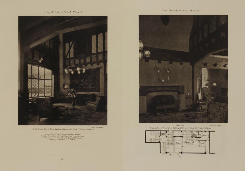 English Rooms, Top of Dyas Building, Hollywood—Postle & Postle, Architects