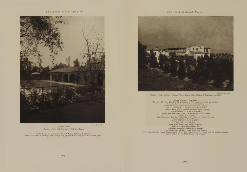 Residence of Mr. and Mrs. Milton E. Getz, Beverly Hills—Gordon B. Kaufmann, Architect