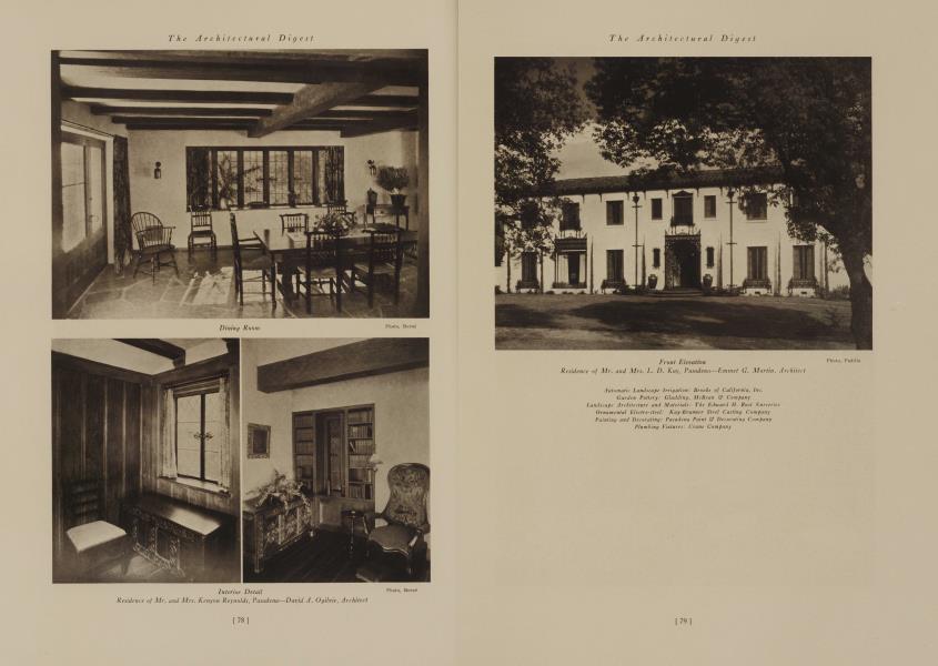 Residence of Mr. and Mrs. L. D. Kay, Pasadena—Emmet G. Martin, Architect