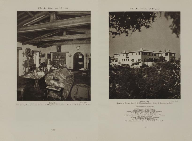 Residence Of Mr. And Mrs. F. G. Adamson, Pasadena — Gordon B. Kaufmann ...