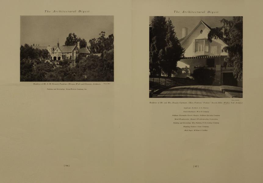 Residence of Mr. and Mrs. Douglas Fairbanks, (Mary Pickford) “Pickfair,” Beverly Hills—Wallace Neff, Architect