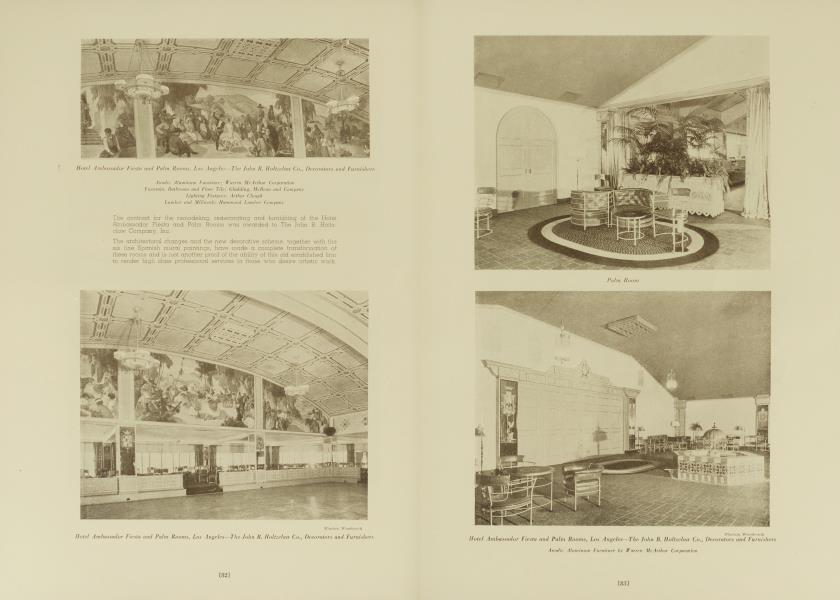 Hotel Ambassador Fiesta and Palm Rooms, Los Angeles—The John B. Holtzclaw Co., Decorators and Furnishers
