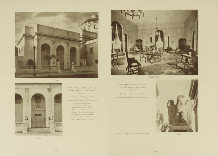 Executive Offices and Reading Room for The First Church of Christ Scientist, Pasadena