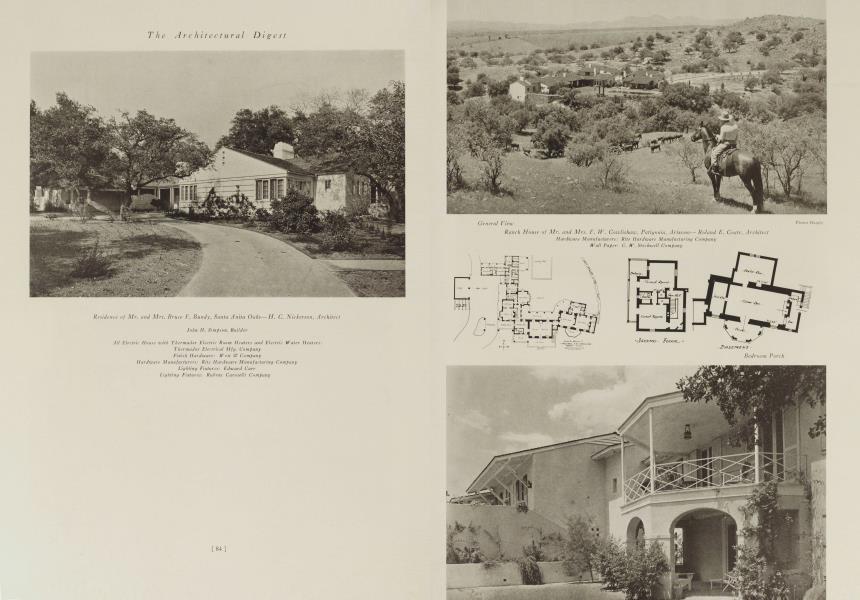 Ranch House of Mr. and Mrs. F. W. Cowlishaw, Patigonia, Arizona—Roland E. Coate, Architect
