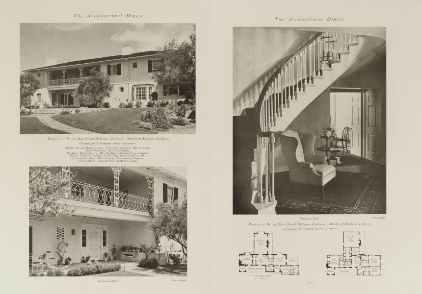 Residence of Mr. and Mrs. Donald McKenna, Claremont—Marston & Maybury, Architects