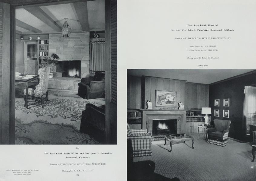 New Style Ranch Home of Mr. and Mrs. John J. Paanakker — Brentwood, California