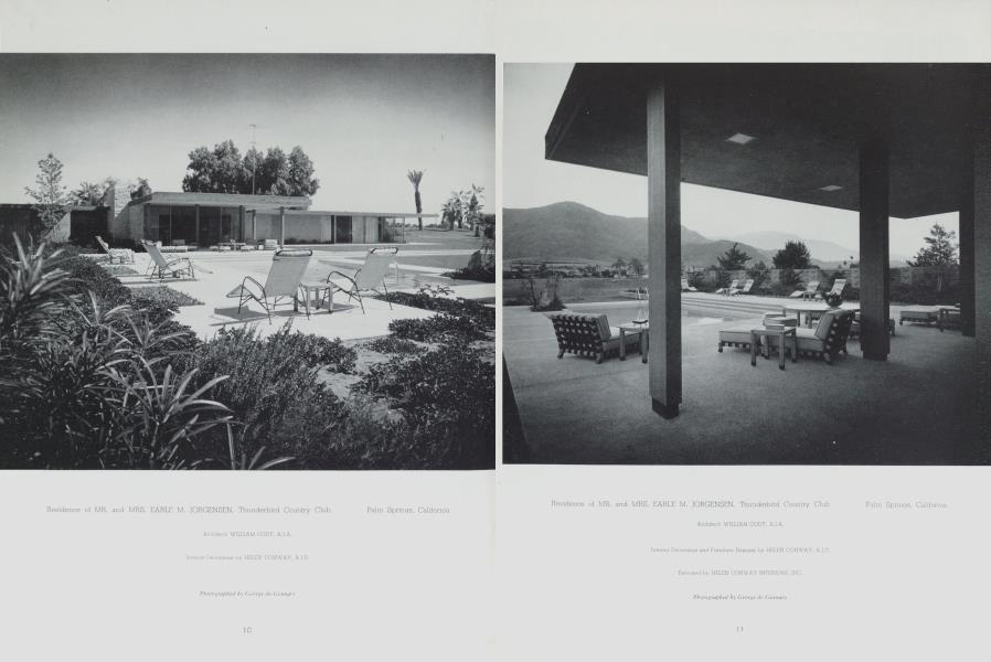 Residence of MR. and MRS. EARLE M. JORGENSEN, Thunderbird Country Club —  Palm Springs, California | Architectural Digest | 1955 Volume XV Issue 1