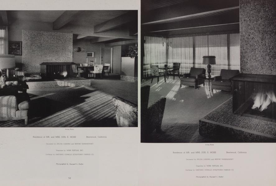 Residence of MR. and MRS. JOEL E. MOSS Brentwood, California