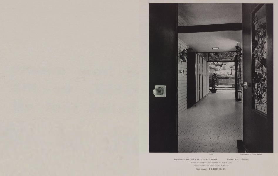 Residence of MR. and MRS. RODERICK ROYER Beverly Hills, California