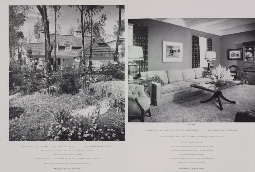 Residence of MR. and MRS. LOUIS deHAVEN SHAW —Palos Verdes Estates, California