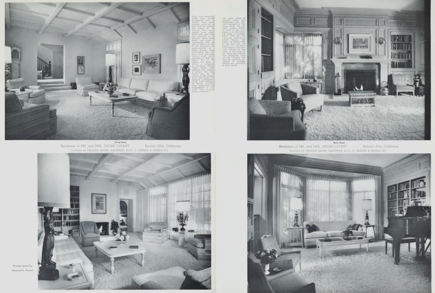 Residence of MR. and MRS. OSCAR LEVANT Beverly Hills, California