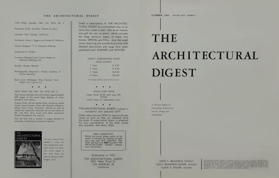 The Architectural Digest Architectural Digest JUNE 1961