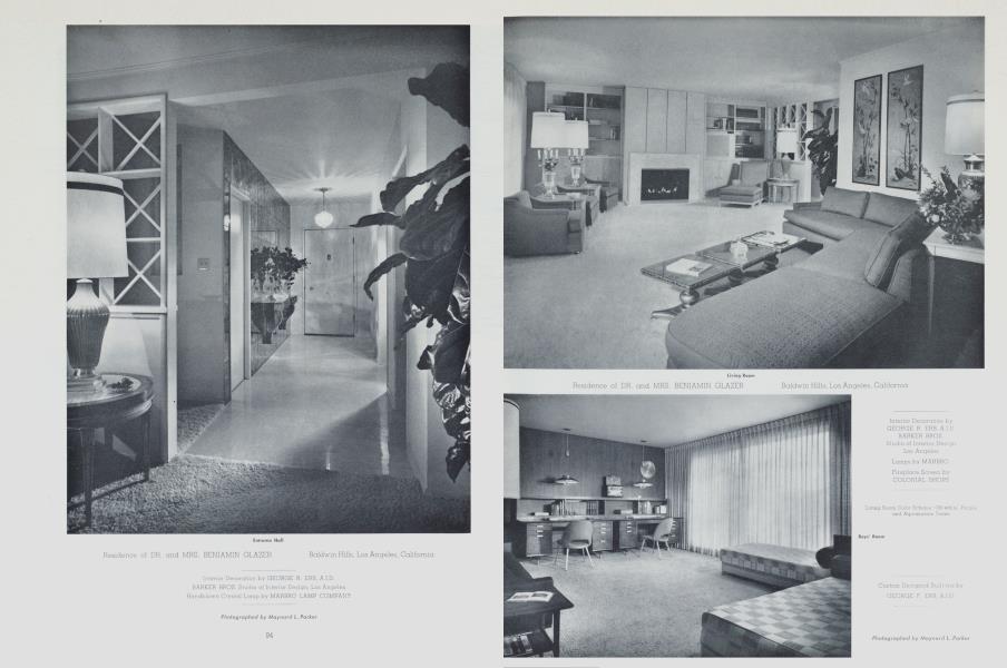 Residence of DR. And MRS. BENJAMIN GLAZER Baldwin Hills, Los Angeles, California