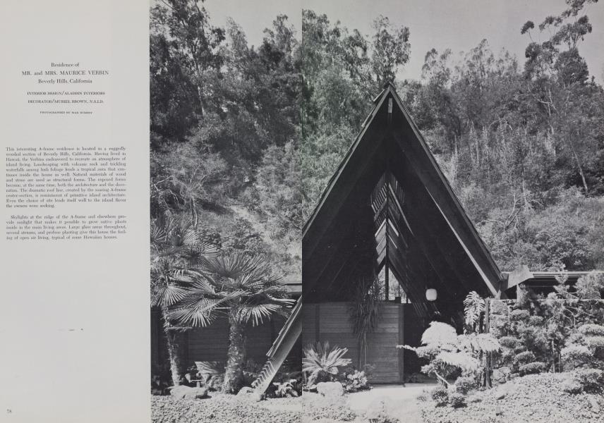 Residence of MR. and MRS. MAURICE VERBIN Beverly Hills, California