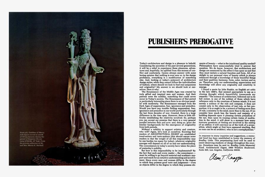 PUBLISHER'S PREROGATIVE