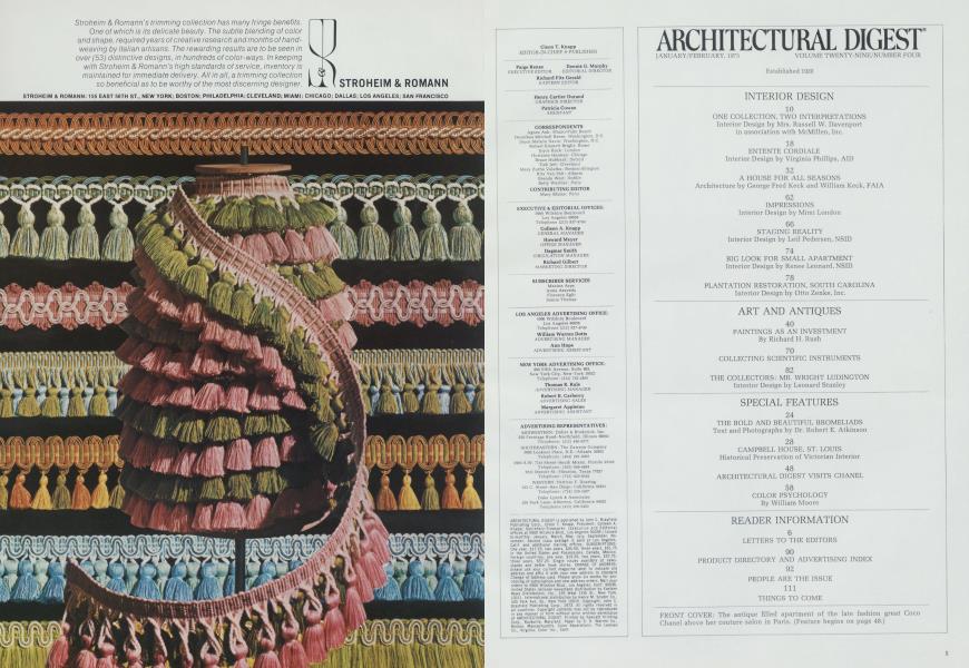 ARCHITECTURAL DIGEST® Architectural Digest JANUARY 1973