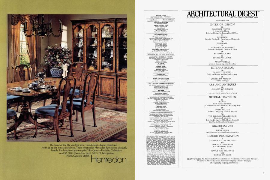 ARCHITECTURAL DIGEST® | Architectural Digest | JULY/AUGUST 1973