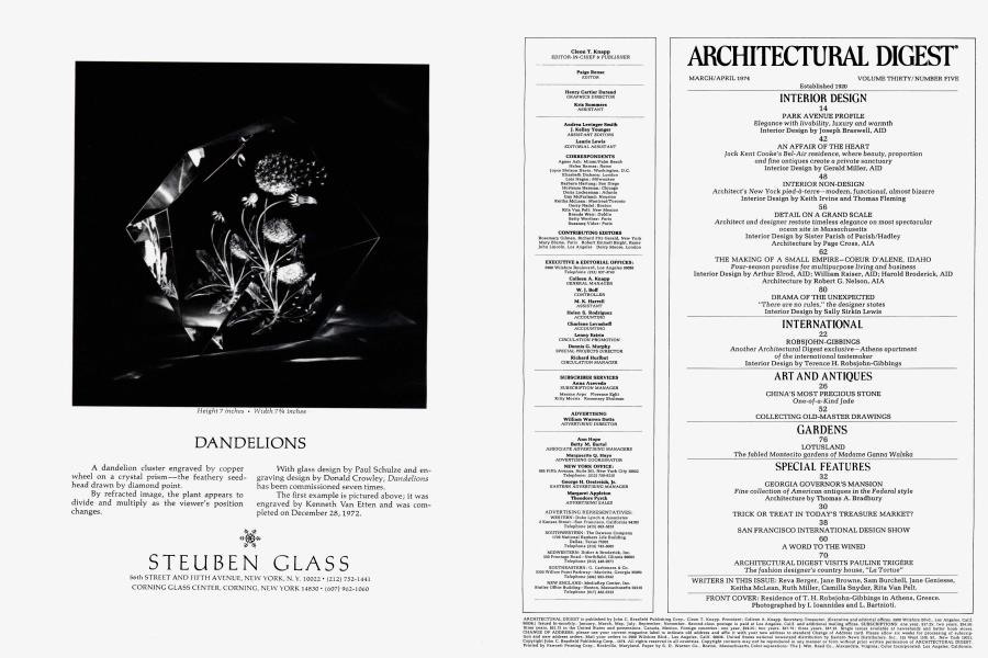 ARCHITECTURAL DIGEST Architectural Digest MARCH/APRIL 1974