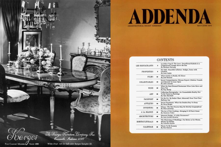 ADDENDA | Architectural Digest | MAY/JUNE 1974