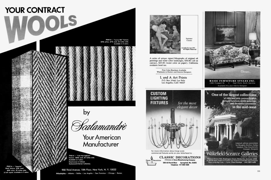 BASIC FURNITURE STYLES INC. Architectural Digest JULY/AUGUST 1974