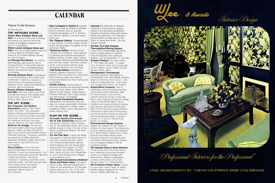 CALENDAR Architectural Digest JULY AUGUST 1974