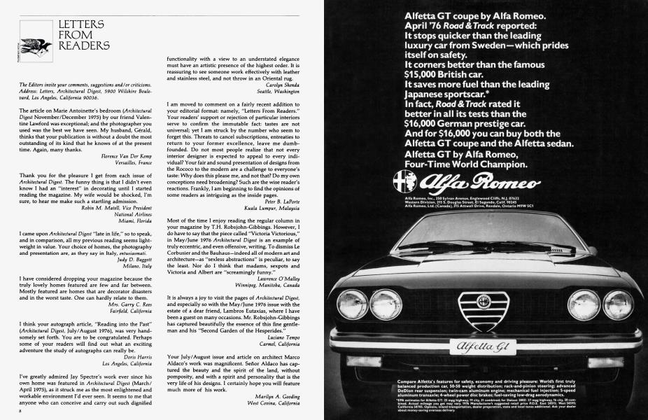 LETTERS FROM READERS