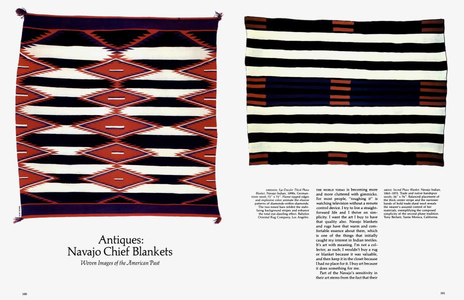 Antiques Navajo Chief Blankets Architectural Digest MARCH 1981