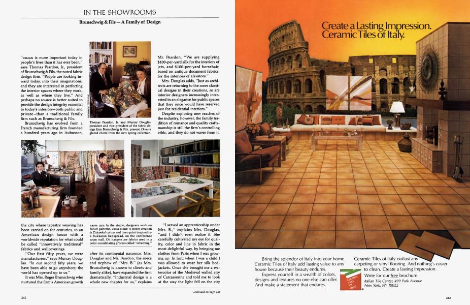 IN THE SHOWROOMS | Architectural Digest | MAY 1981