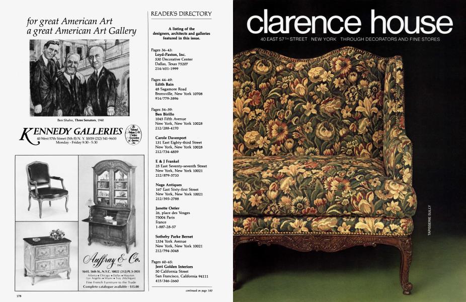 Reader's Directory Architectural Digest JULY 1981