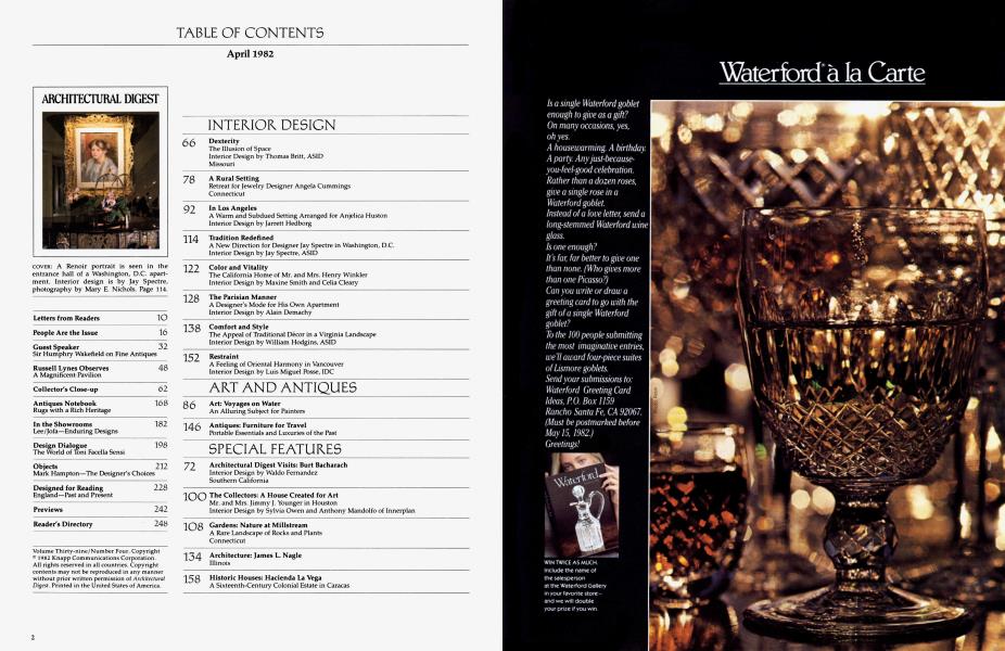 TABLE OF CONTENTS April 1982