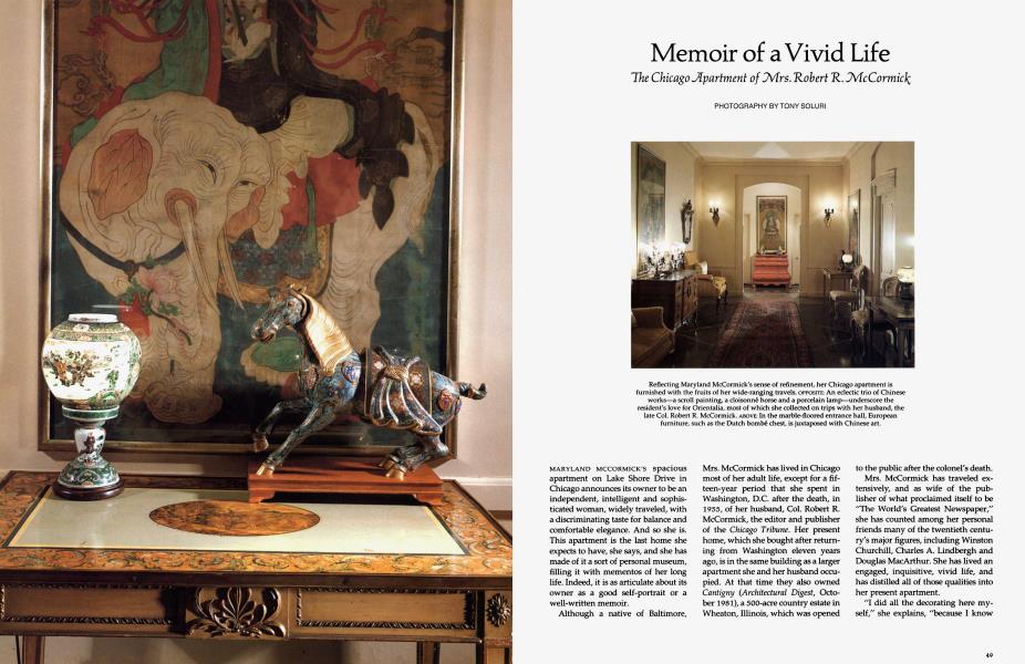 Memoir Of A Vivid Life Architectural Digest August 1984