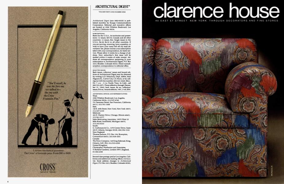 ARCHITECTURAL DIGEST® Architectural Digest SEPTEMBER 1984