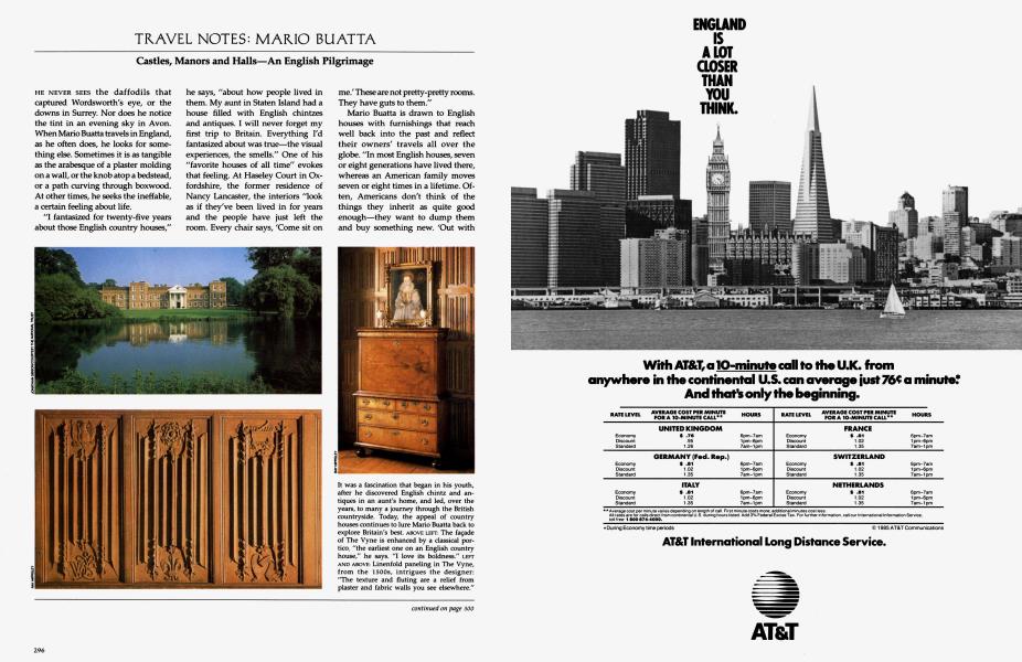 TRAVEL NOTES: MARIO BUATTA