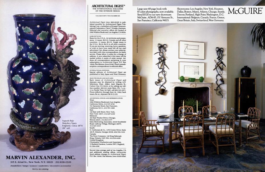 ARCHITECTURAL DIGEST® Architectural Digest JUNE 1985