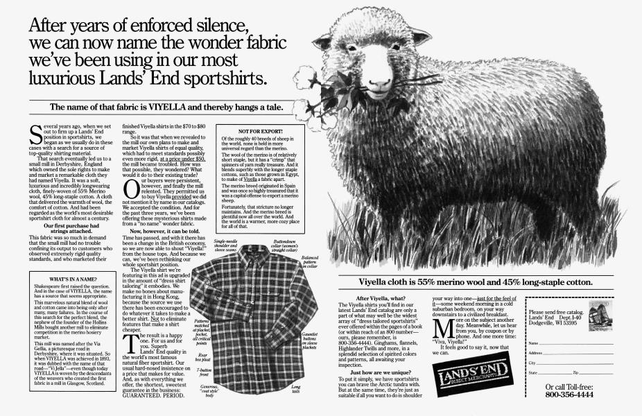 LANDS' END DIRECT MERCHANTS Architectural Digest OCTOBER 1985