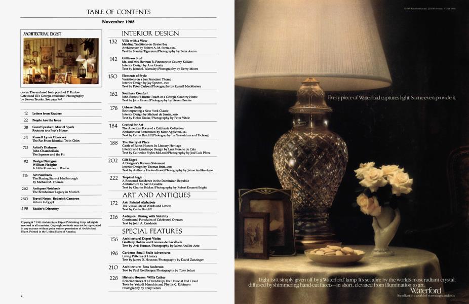 TABLE OF CONTENTS November 1985