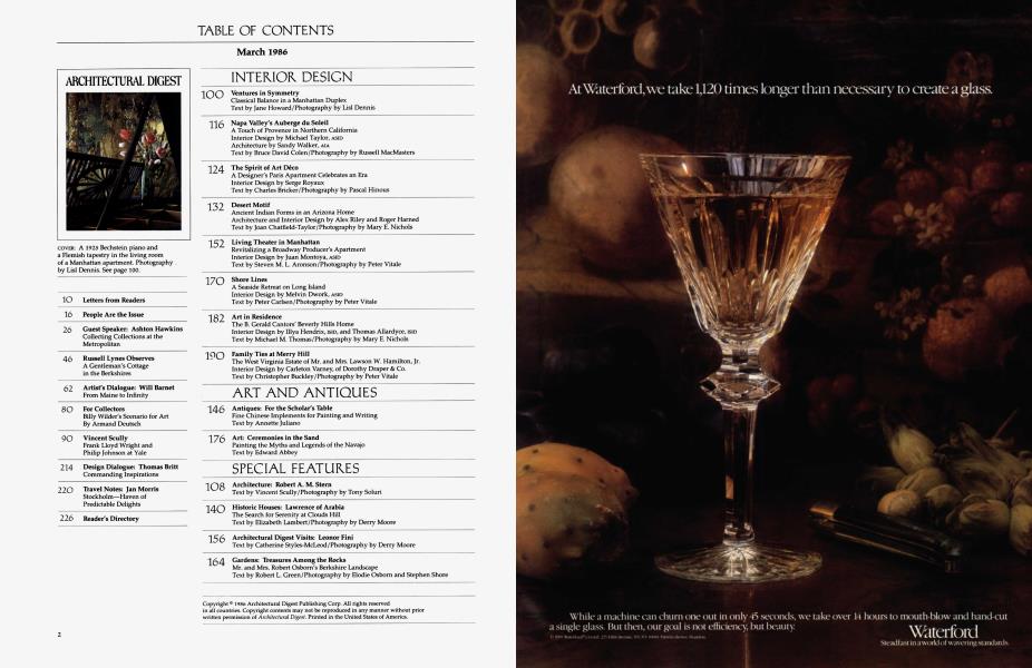 TABLE OF CONTENTS March 1986