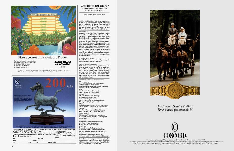 Architectural Digest Architectural Digest August 1986