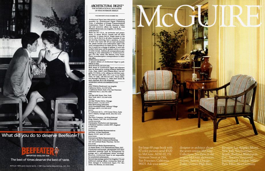 ARCHITECTURAL DIGEST® Architectural Digest OCTOBER 1987