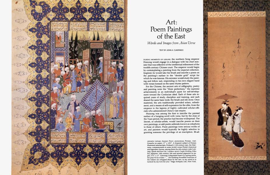 Art: Poem Paintings of the East | Architectural Digest | APRIL 1988