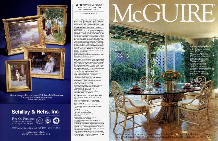 ARCHITECTURAL DIGEST® Architectural Digest JUNE 1989