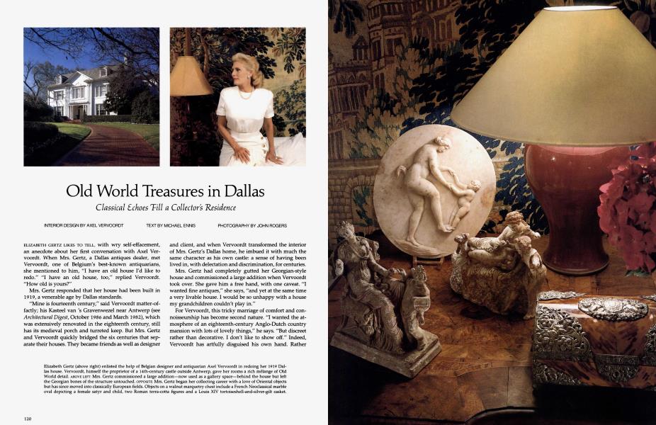 Old World Treasures in Dallas | Architectural Digest | AUGUST 1989