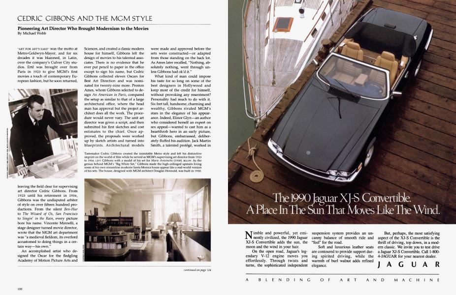 CEDRIC GIBBONS AND THE MGM STYLE | Architectural Digest | APRIL 1990