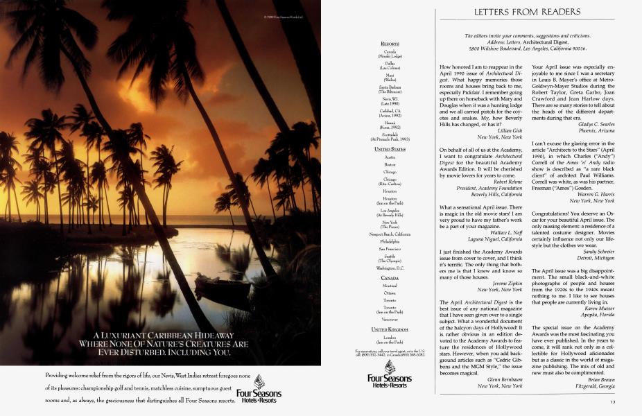 Letters From Readers Architectural Digest August 1990 Letters From Readers Architectural