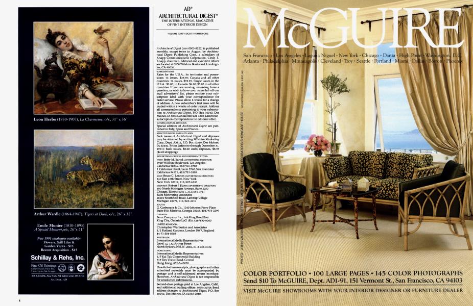 AD® ARCHITECTURAL DIGEST® Architectural Digest JANUARY 1991