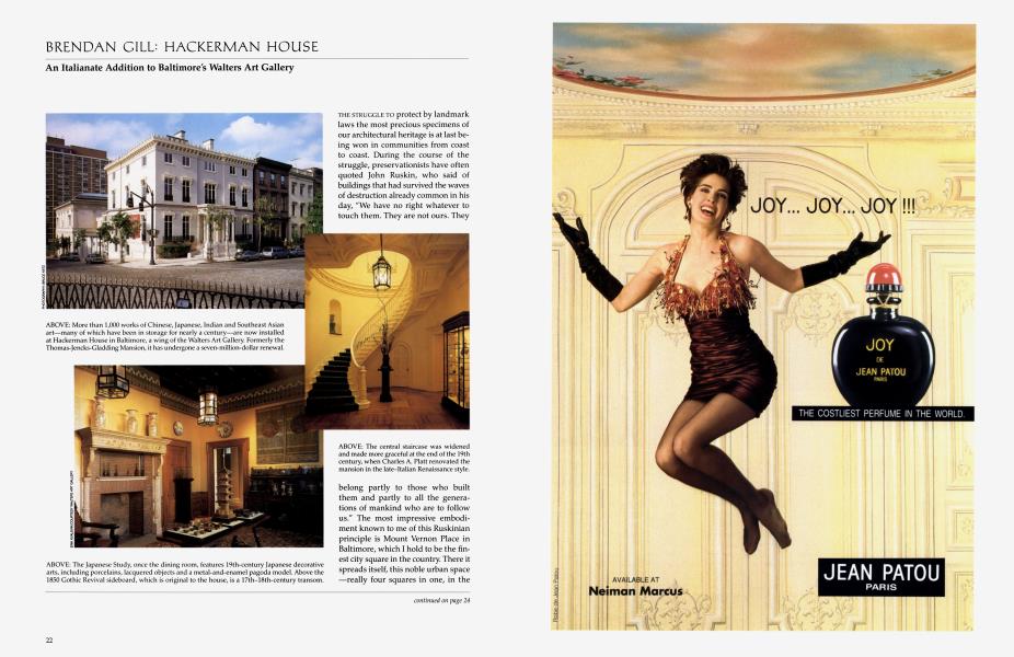BRENDAN GILL: HACKERMAN HOUSE — An Italianate Addition to Baltimore's Walters Art Gallery