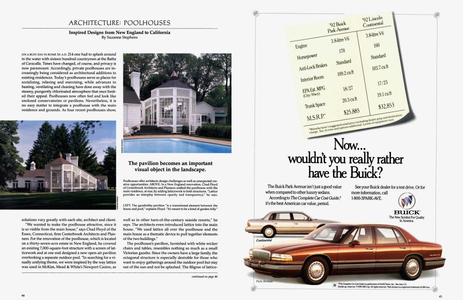 Architecture: Poolhouses | Architectural Digest | JULY 1992