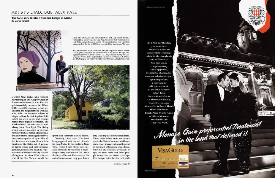 ARTIST'S DIALOGUE: ALEX KATZ | Architectural Digest | SEPTEMBER 1992